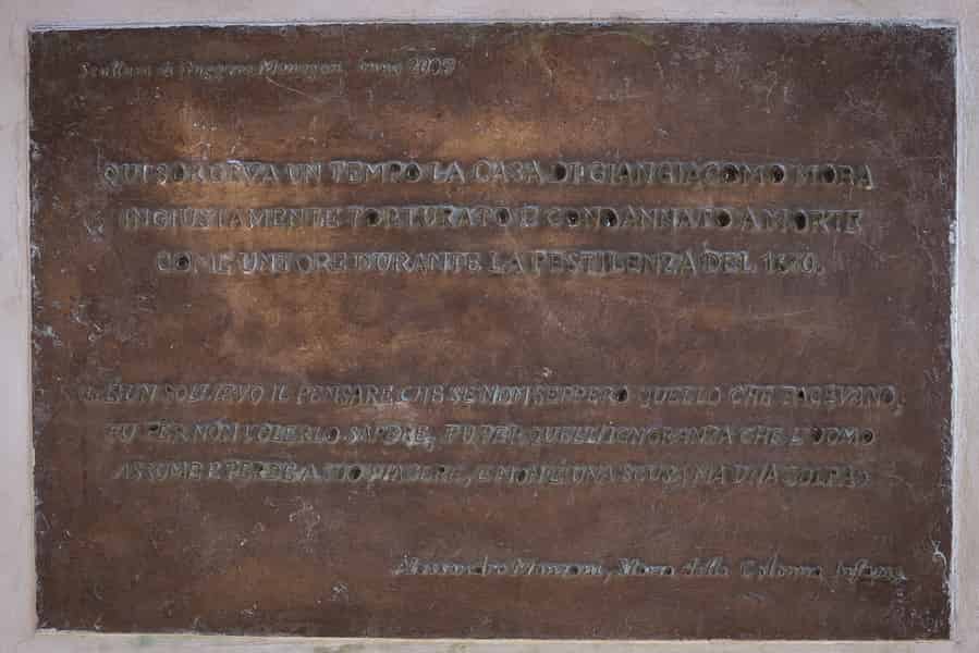 Targa in memoria della Colonna Infame