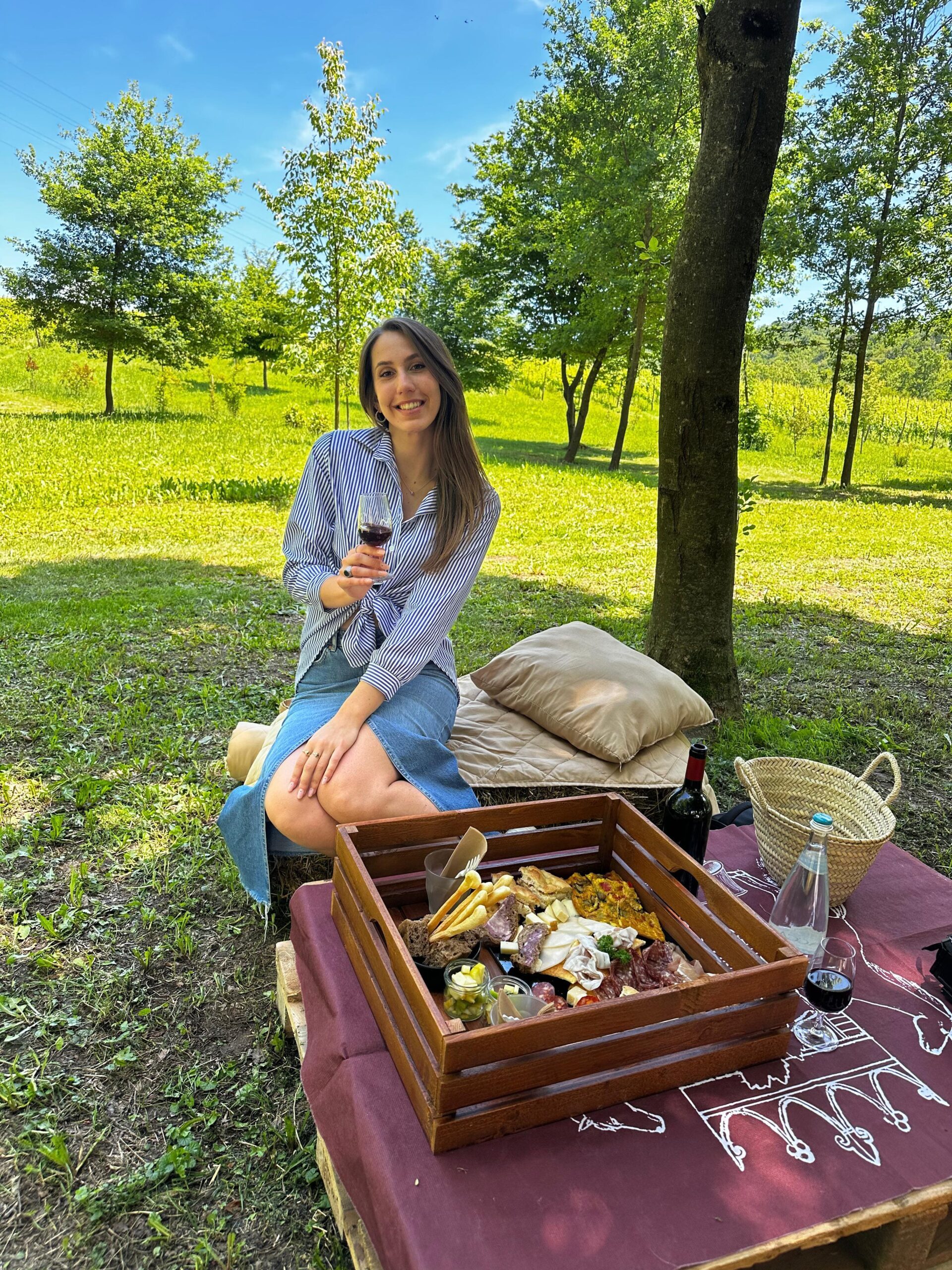 ragazza che fa picnic a Scanzorosciate