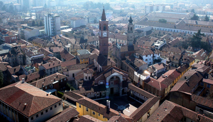 Abbiategrasso, vista dall'alto del centro storico