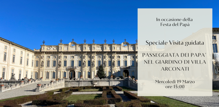 Passeggiata dei papà nel giardino della villa