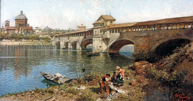 Riccardo Pellegrini - Il ponte medioevale sul Ticino a Pavia Riccardo Pellegrini - Il ponte medioevale sul Ticino a Pavia
