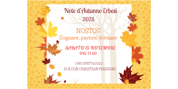 Nostos: Sognare, Partire, Tornare uno spettacolo di e con Christian Poggioni