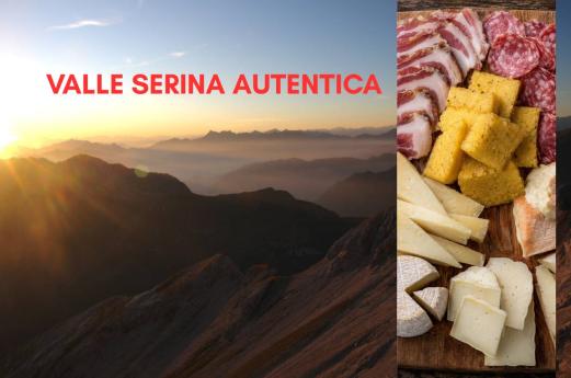 immagine di copertina, sulla destra prodotti tipici come  polenta, salumi e formaggi