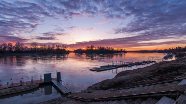 Tramonto sul Fiume Po