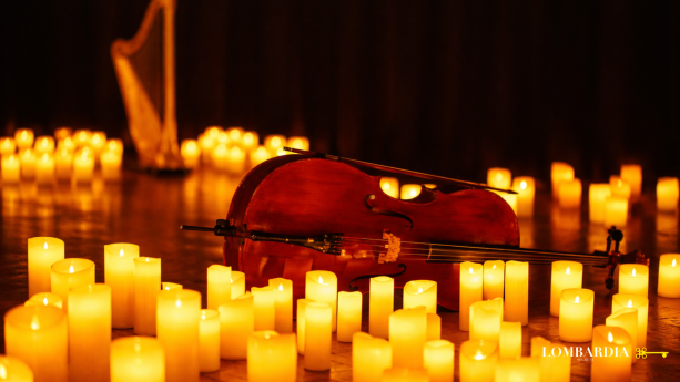 concerto di violoncello pop a lume di candela