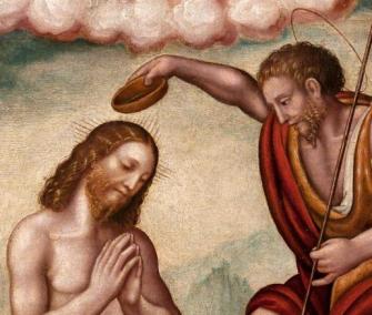 Pittore lombardo (cerchia di Marco d’Oggiono?) “Battesimo di Cristo” 1525 -1550 (part.)