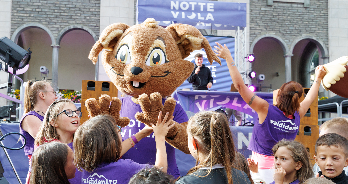 Notte Viola_Valdidentro_Fraelino, la mascotte dei piccoli