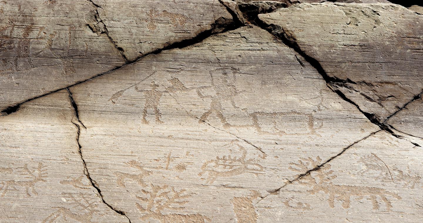Incisioni rupestri nel Parco Nazionale in Val Camonica.