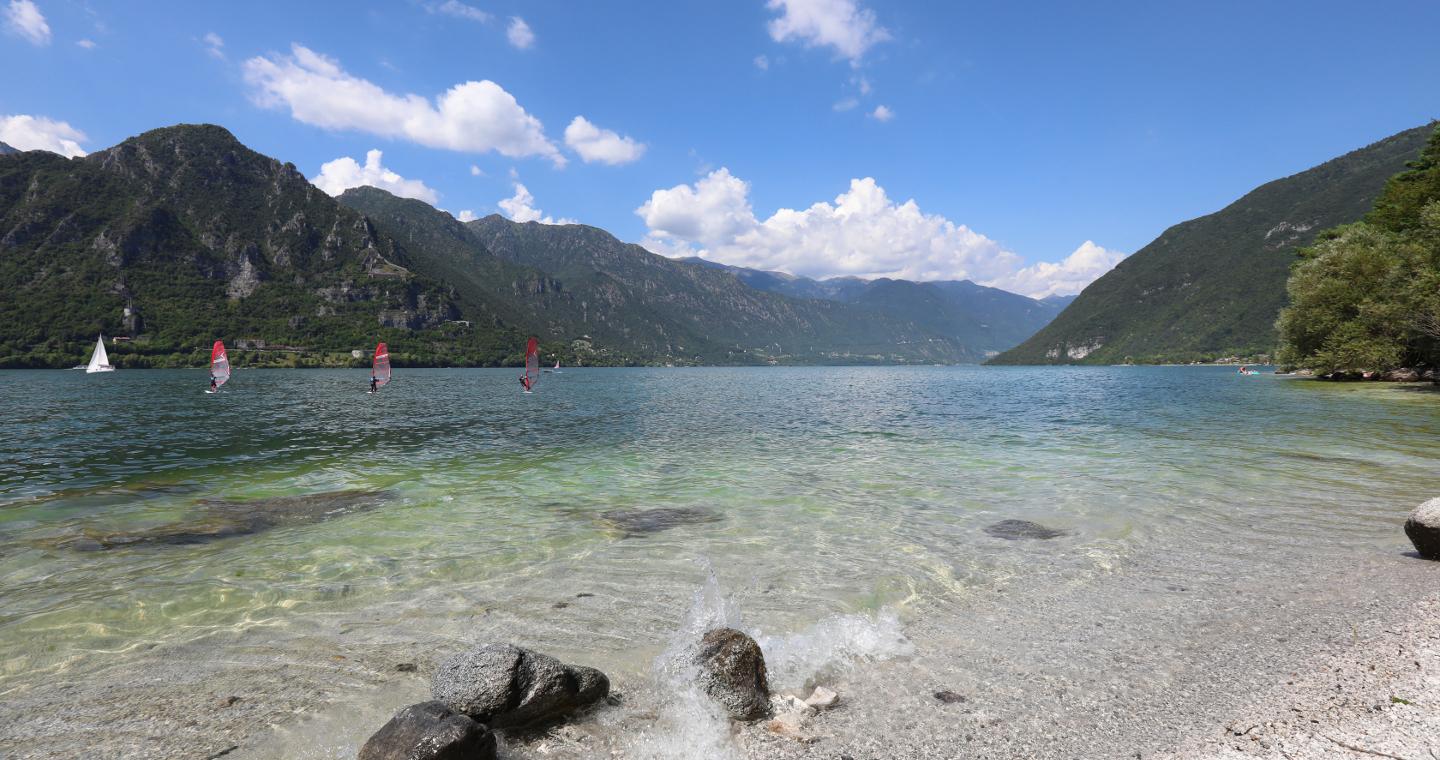 View of Idro lake from Vesta beach