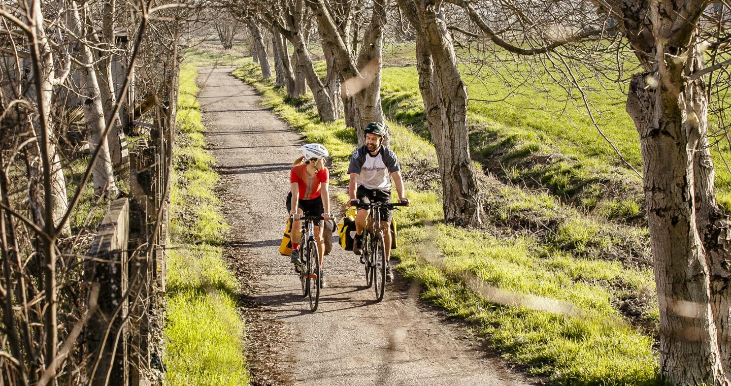 Pista ciclabile nel Parco del Mincio, Desenzano, Brescia.