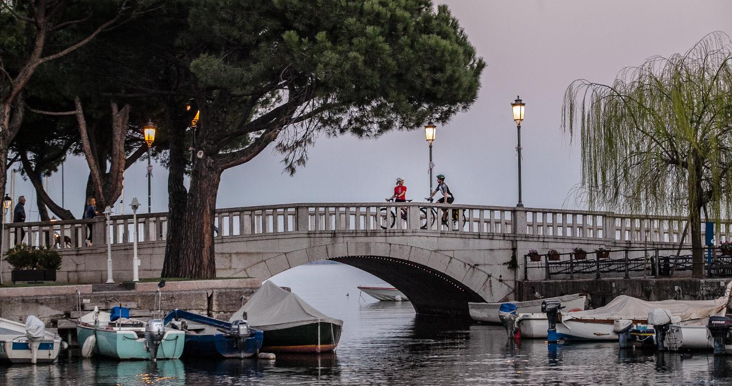 Bridge at the port of Desenzano del Garda, Brescia.