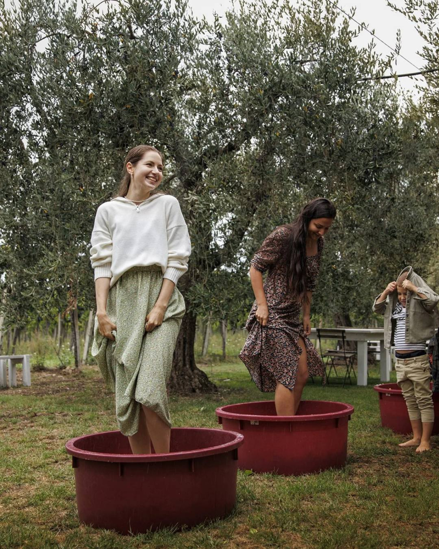 Vendemmia e pigiatura dopo un picnic