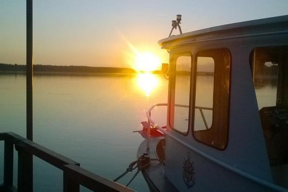 Boat trip along the Po river