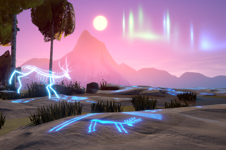 Frame dall'esperienza di in realtà virtuale immersiva