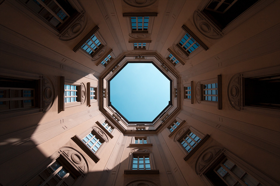 Looking up at Casa Rossi 