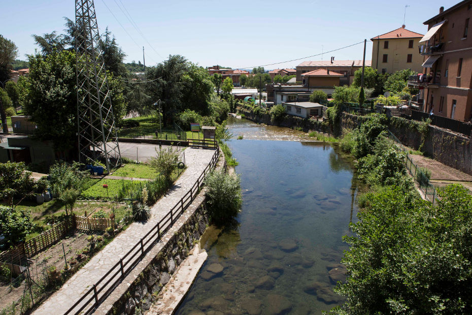 The Lambro River and the factories
