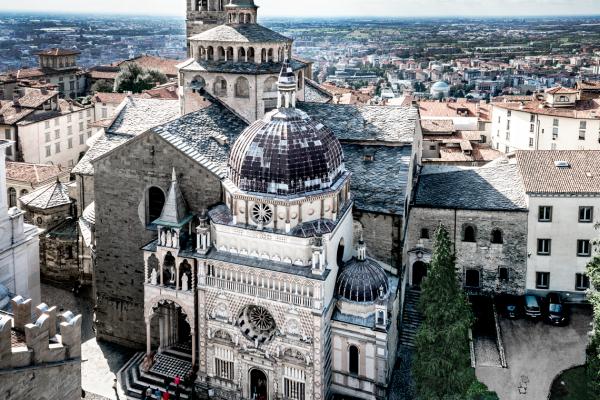 Panorama sulla Basilica di Santa Maria Maggiore a Bergamo