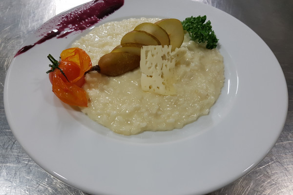 Risotto con pannerone e pere