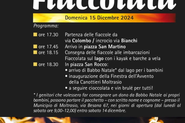Locandina Fiaccolata dai monti a lago 2024