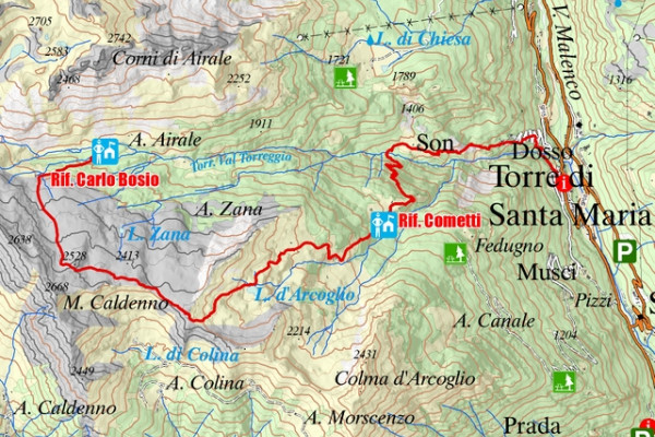 Cartina prima tappa alta via Valmalenco