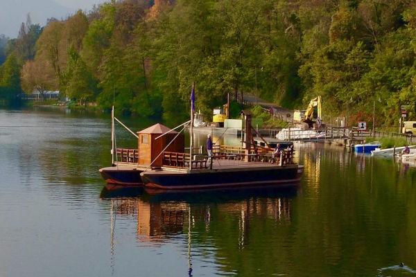 Il traghetto di Leonardo, sul fiume Adda (ph: navigazione fiumeadda.it)