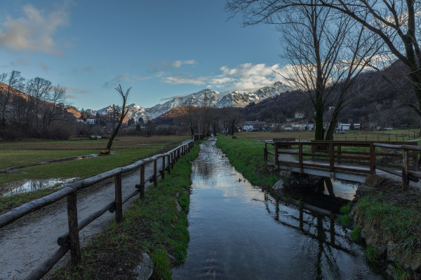 Lungo il Torrente Foce a Valbrona.